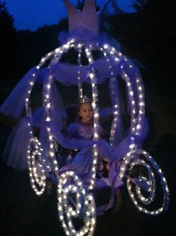 cute girl in Cinderella design wheelchair
