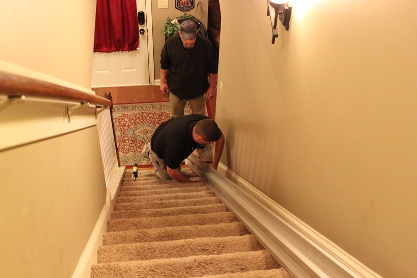 Professional installing stairlift