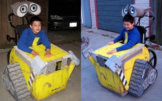 wall-e designed wheelchair with kid