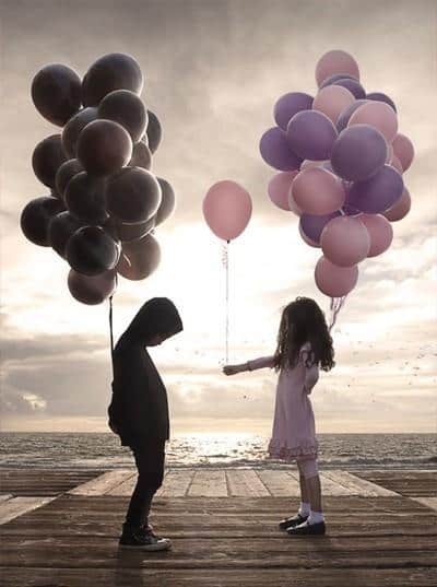 sharing balloons