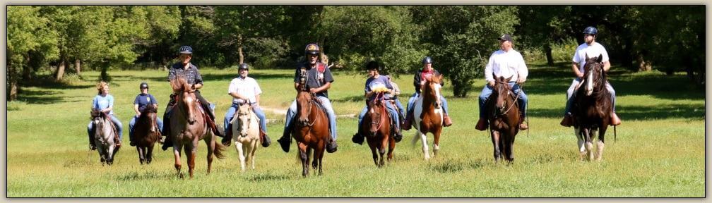 veterans enjoying horse back riding